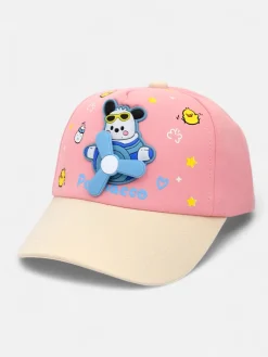 Royalfashion Dziecięca czapka z daszkiem i naszywką z latającym misiem Oliver Sky