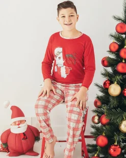 Royalfashion Dziecięca czerwona piżama świąteczna