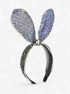 Royalfashion Dziecięca opaska do włosów z uszkami królika i cekinami