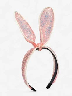 Royalfashion Dziecięca opaska do włosów z uszkami królika i cekinami