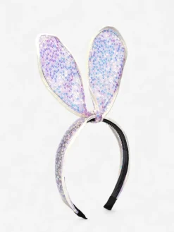 Royalfashion Dziecięca opaska do włosów z uszkami królika i cekinami