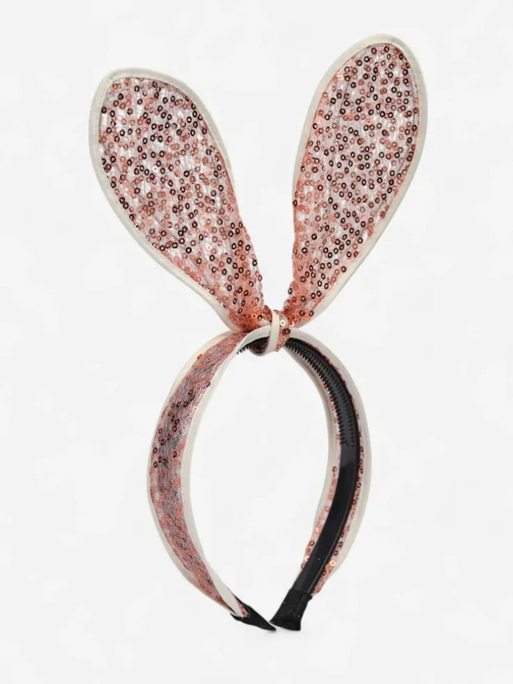 Royalfashion Dziecięca opaska do włosów z uszkami królika i cekinami
