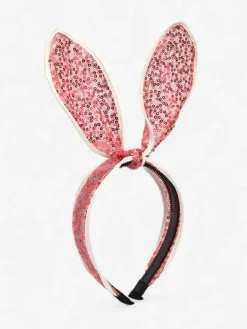 Royalfashion Dziecięca opaska do włosów z uszkami królika i cekinami