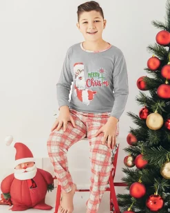 Royalfashion Dziecięca szara piżama świąteczna