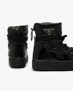 Royalfashion Dziecięce wsuwane buty a'la śniegowce w kolorze czarnym Asifa