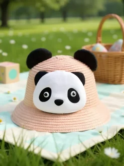 Royalfashion Dziecięcy Kapelusz Słomkowy Panda