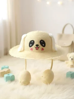 Royalfashion Dziecięcy Kapelusz Słomkowy Puppy Paws Hat