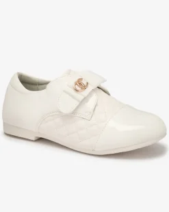 Royalfashion Dziewczęce pikowane półbuty z eko skóry w kolorze białym Werme