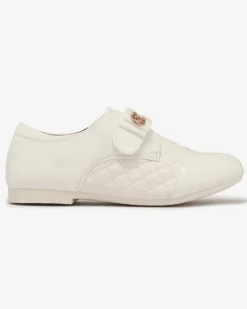 Royalfashion Dziewczęce pikowane półbuty z eko skóry w kolorze białym Werme