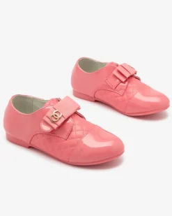 Royalfashion Dziewczęce pikowane półbuty z eko skóry w kolorze różowym Werme