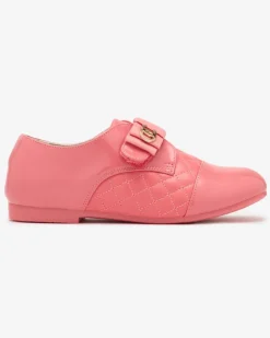 Royalfashion Dziewczęce pikowane półbuty z eko skóry w kolorze różowym Werme
