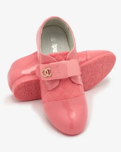 Royalfashion Dziewczęce pikowane półbuty z eko skóry w kolorze różowym Werme