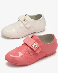 Royalfashion Dziewczęce pikowane półbuty z eko skóry w kolorze różowym Werme