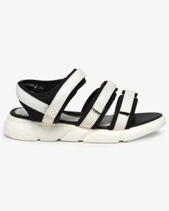 Royalfashion Dziewczęce sandałki zapinane na rzepy w kolorze białym Mumin