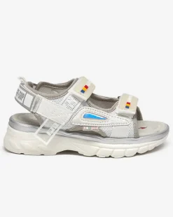 Royalfashion Dziewczęce sandały w kolorze biało- szarym Umaf