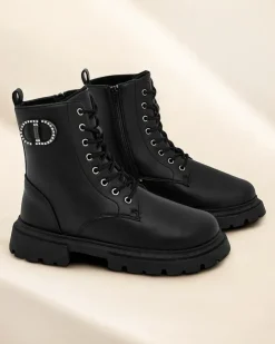 Royalfashion Eko skórzane damskie botki Enoll