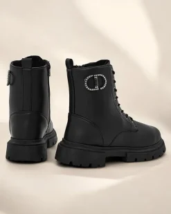 Royalfashion Eko skórzane damskie botki Enoll