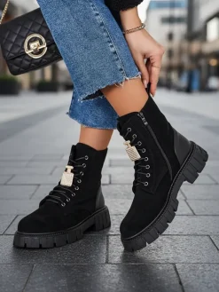 Royalfashion Eko zamszowe damskie botki workery Edvines