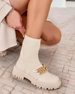 Royalfashion Eleganckie botki damskie z ozdobą Olluf