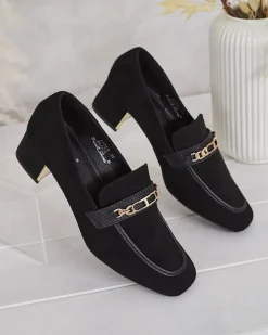 Royalfashion Eleganckie mokasyny damskie na niskim słupku Oflem
