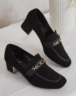 Royalfashion Eleganckie mokasyny damskie na niskim słupku Oflem