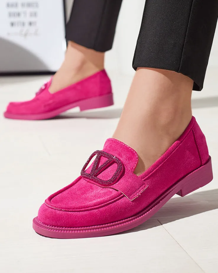 Royalfashion Fuksjowe mokasyny damskie z ozdobą Fogras