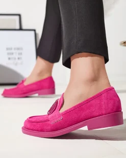 Royalfashion Fuksjowe mokasyny damskie z ozdobą Fogras