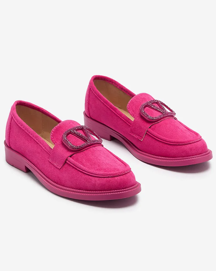 Royalfashion Fuksjowe mokasyny damskie z ozdobą Fogras