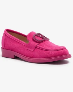 Royalfashion Fuksjowe mokasyny damskie z ozdobą Fogras