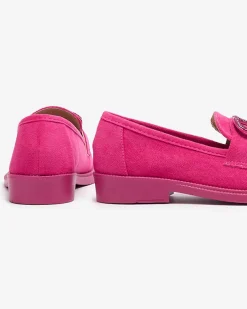 Royalfashion Fuksjowe mokasyny damskie z ozdobą Fogras