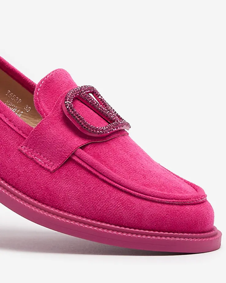Royalfashion Fuksjowe mokasyny damskie z ozdobą Fogras