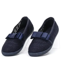 Royalfashion Granatowe dziewczęce tenisówki typu slip on Tabbi