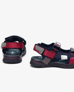 Royalfashion Granatowe dziecięce sandałki z naszywkami Netiks