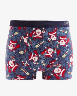 Royalfashion Granatowe męskie bokserki świąteczne