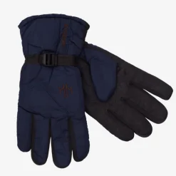 Royalfashion Granatowe ocieplane rękawice męskie z regulacją w nadgarstku