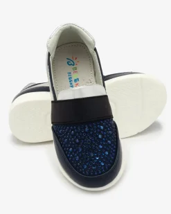 Royalfashion Granatowo - czarne dziecięce tenisówki slip - on Ciarala