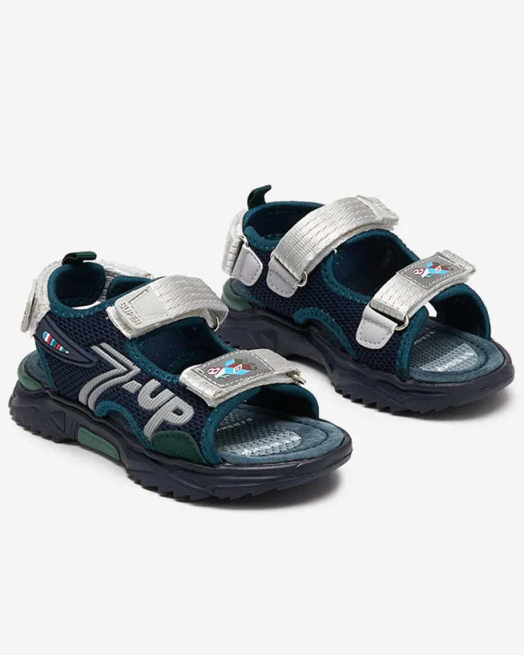 Royalfashion Granatowo-zielone sandały dziecięce Doniso