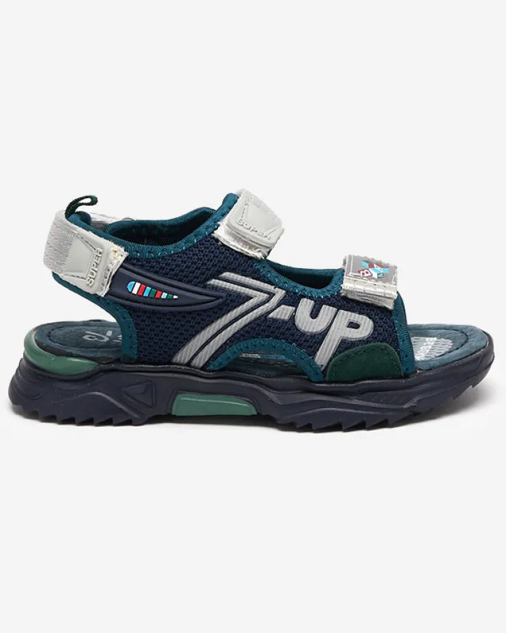 Royalfashion Granatowo-zielone sandały dziecięce Doniso