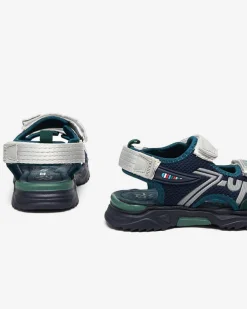 Royalfashion Granatowo-zielone sandały dziecięce Doniso