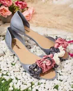 Royalfashion Gumowe baleriny z kwiatem Koddies