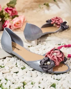 Royalfashion Gumowe baleriny z kwiatem Koddies