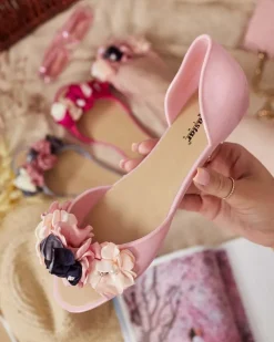 Royalfashion Gumowe baleriny z kwiatem Koddies