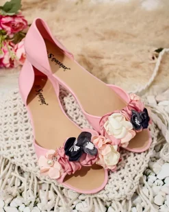 Royalfashion Gumowe baleriny z kwiatem Koddies