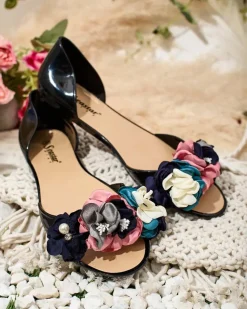 Royalfashion Gumowe baleriny z kwiatem Koddies