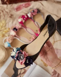 Royalfashion Gumowe baleriny z kwiatem Koddies