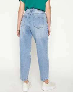 Royalfashion Jasnoniebieskie damskie spodnie jeansowe z dziurami