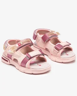 Royalfashion Jasnoróżowe sandały dziecięce na rzepy Mepoti