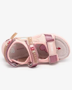 Royalfashion Jasnoróżowe sandały dziecięce na rzepy Mepoti