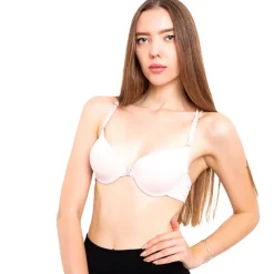 Royalfashion Jasnoróżowy damski biustonosz push up bez zapięcia