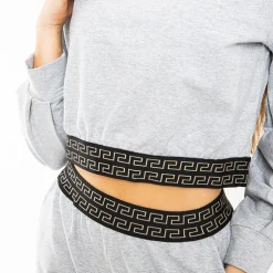 Royalfashion Jasnoszara damska bluza cropped